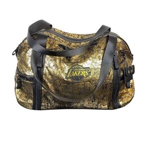 FISSL Los Angeles Lakers Metallic Weekender Duffel Bag